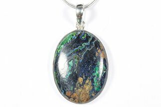 Stunning Malachite and Azurite Pendant - Sterling Silver #353988