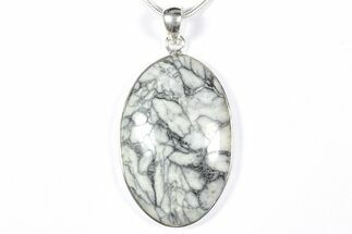 Polished Pinolite Pendant (Necklace) - Sterling Silver #354013