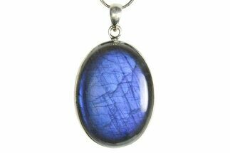 Brilliant Blue Labradorite Pendant with Chain #353880