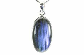 Brilliant Blue Labradorite Pendant with Chain #353894