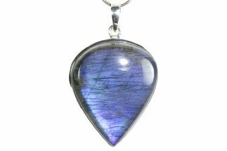 Brilliant Blue Labradorite Pendant with Chain #353903