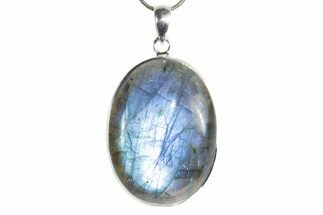 Brilliant Blue Labradorite Pendant with Chain #353909