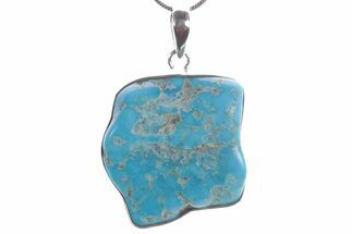 Kingman Turquoise Pendant (Necklace) - Sterling Silver #353921