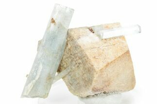 Gemmy Aquamarine Crystals on Feldspar - Erongo Mountains, Namibia #354946