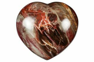 Polished Triassic Petrified Wood Heart - Madagascar #355562