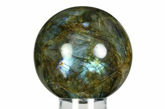 Flashy, Polished Labradorite Sphere - Great Color Play #355441