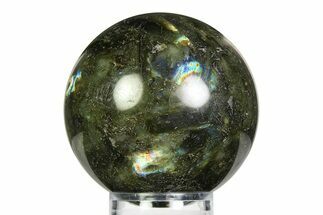 Flashy, Polished Labradorite Sphere - Great Color Play #355448