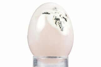 Polished Banded Pink Mangano Calcite Egg - Fluorescent! #356240