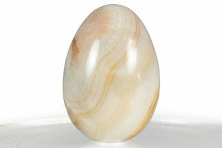 Polished Banded Travertine Egg - Mexico #356333