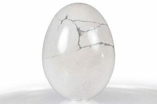 Polished White Magnesite Egg - South Africa #356431