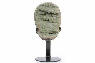 Sparkling Green Druzy Quartz Formation on Metal Stand #357208