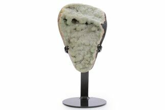 Sparkling Green Prasiolite Quartz Formation on Metal Stand #357209
