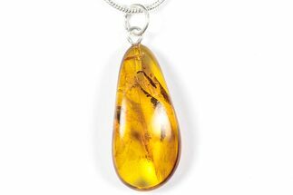 Polished Baltic Amber Pendant (Necklace) - Contains Spider! #358009