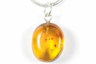 Polished Baltic Amber Pendant (Necklace) - Contains Flies! #358016