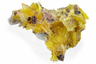 Glassy Yellow-Orange Wulfenite Crystals on Matrix - Mexico #347998