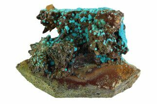 Vibrant Teal Chrysocolla & Quartz Crystal Formation - Peru #358678