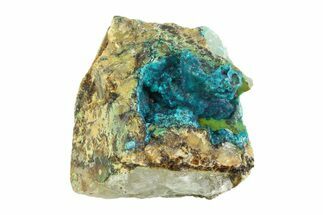 Vibrant Teal Chrysocolla with Quartz Formation - Peru #358693