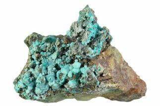Vibrant Teal Chrysocolla with Quartz Formation - Peru #358697