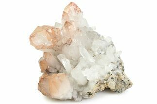 Spotted Pink-Hued Quartz Crystal Cluster - India #358797