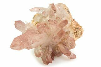Spotted Pink-Hued Quartz Crystal Cluster - India #358803