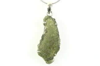 Green Moldavite Tektite Pendant ( g) - Czech Republic #359272
