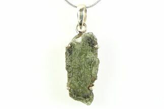Green Moldavite Tektite Pendant ( g) - Czech Republic #359274