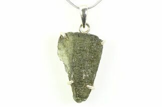 Green Moldavite Tektite Pendant ( g) - Czech Republic #359412