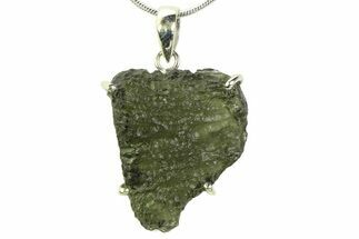 Green Moldavite Tektite Pendant ( g) - Czech Republic #359317