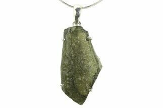 Green Moldavite Tektite Pendant ( g) - Czech Republic #359323