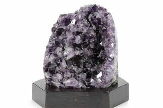 Deep Purple Amethyst Geode With Wood Base - Uruguay #360455