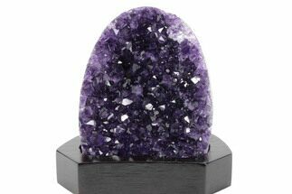 Deep Purple Amethyst Geode With Wood Base - Uruguay #360466