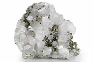 Columnar Calcite w/ Sparkling Chalcopyrite & Pyrite - Fluorescent! #360642