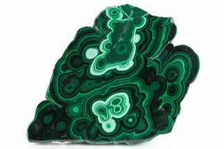 Flowery Polished Malachite Slab - DR Congo #360768
