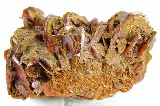 Fiery, Red-Brown Wulfenite Cluster - Kuruktag Mountains, China #361069
