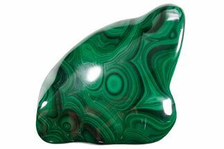 Flowery Polished Malachite Specimen - DR Congo #360787