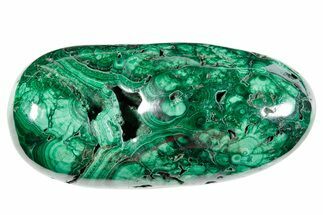 Flowery Polished Malachite Specimen - DR Congo #360796