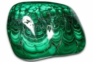 Flowery Polished Malachite Specimen - DR Congo #360907