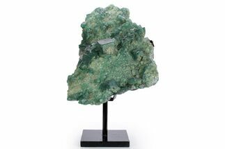 Green Fluorescent Fluorite Crystals w/ Metal Stand - Madagascar #361317
