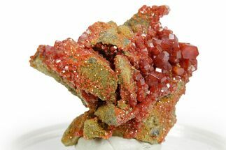 Glittering Ruby Red Vanadinite Crystals - Arizona #361559
