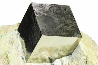 Large, Natural Pyrite Cube In Rock - Navajun, Spain #361769