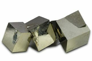 Shiny, Natural Pyrite Cube Cluster - Navajun, Spain #361790
