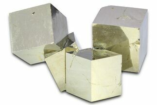 Shiny, Natural Pyrite Cube Cluster - Navajun, Spain #361807