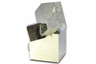 Shiny, Natural Pyrite Cube Cluster - Navajun, Spain #361812