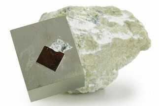 Natural Pyrite Cube In Rock - Navajun, Spain #361821