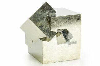 Shiny, Natural Pyrite Cube Cluster - Navajun, Spain #361927