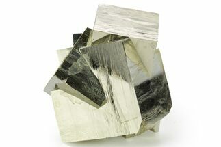 Shiny, Natural Pyrite Cube Cluster - Navajun, Spain #361930
