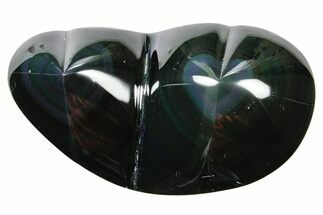 Polished Rainbow Obsidian Double Heart - Mexico #362217