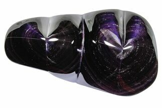 Polished Rainbow Obsidian Double Heart - Mexico #362224