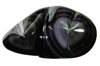 Polished Rainbow Obsidian Double Heart - Mexico #362227