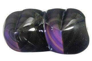 Polished Rainbow Obsidian Double Heart - Mexico #362215